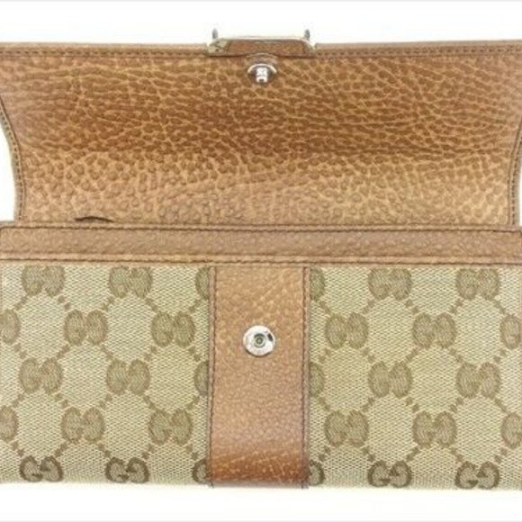 Gucci Wallet Purse Long Wallet GG Canvas leather Woman Authentic Used T9171 - Picture 2 of 10